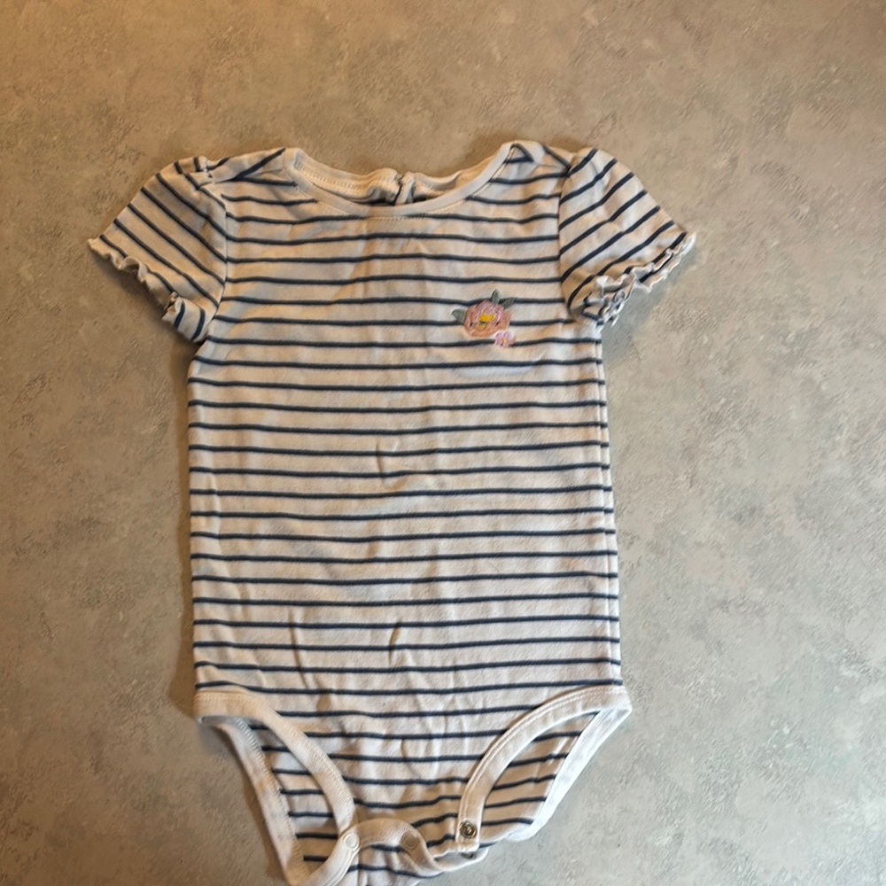OshKosh B'gosh Navy and White Striped Bodysuit